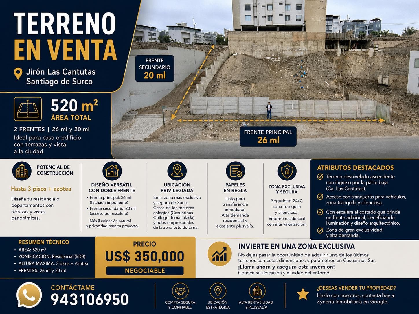 Venta de Terreno Residencial en Surco | 520m2 | Dos frentes | 3 Pisos | Casuarinas Sur | Negociable — foto 4