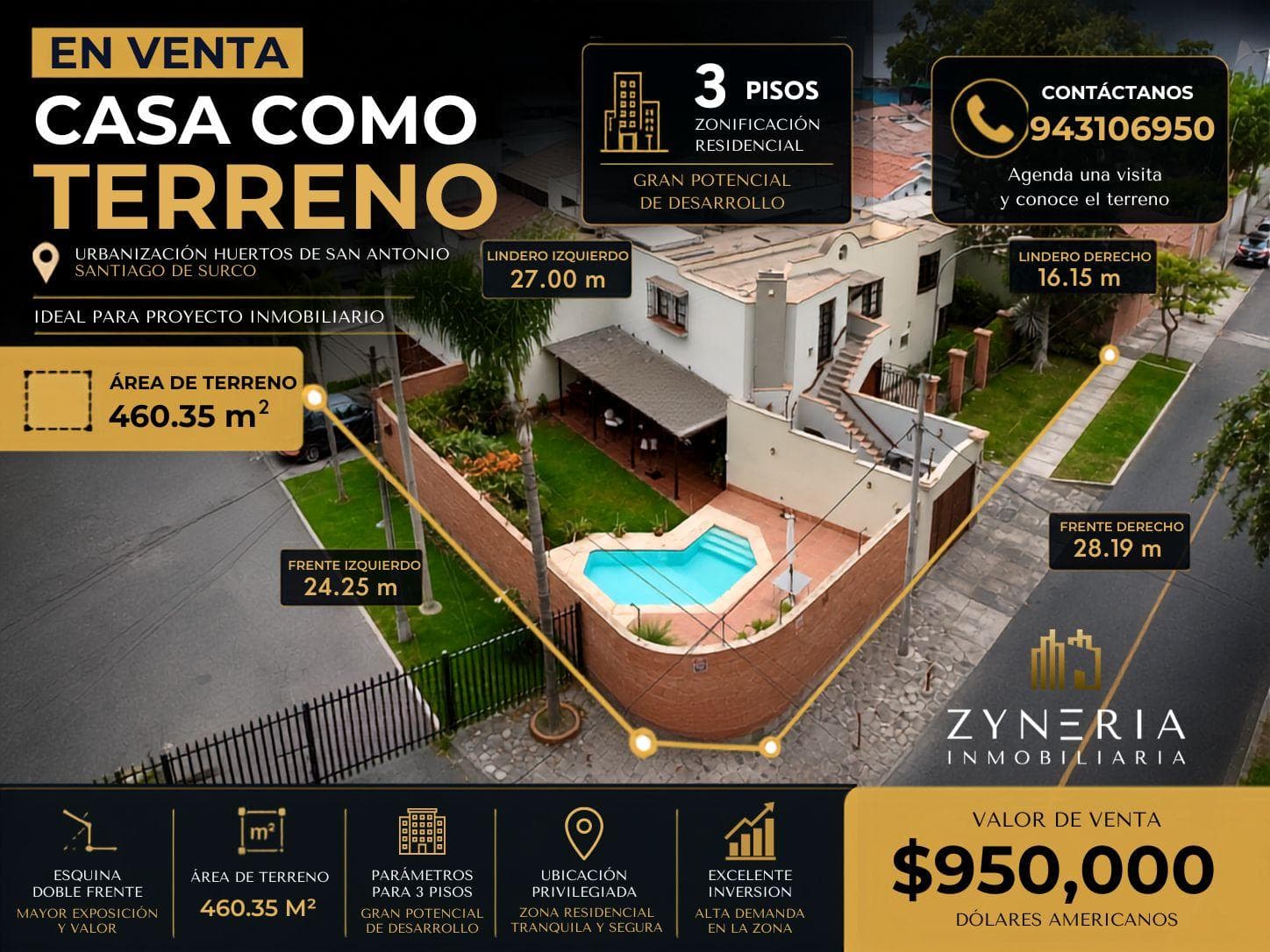 Casa como Terreno en esquina en Surco | Negociable | 460 m² | 3 pisos | Proyecto Inmobiliario — foto 4